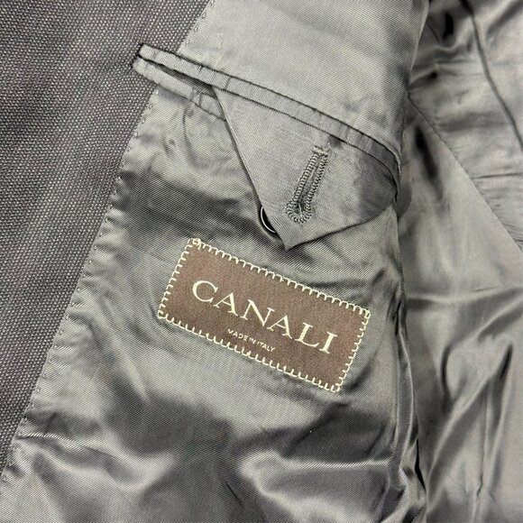 Canali Suit Made in Italy Grey Birdseye Wool 2pc 42 L 36x31 - Picture 9 of 16